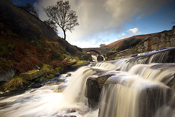 Old Packhorse Bridge and River Dane 